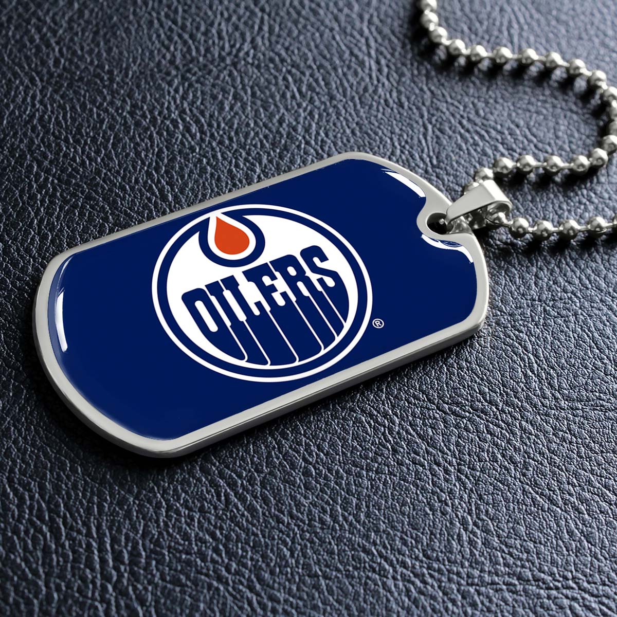 Hockey Dog Tag Necklace - HKD031 - Bold Hockey Excellence - Military Ball Chain