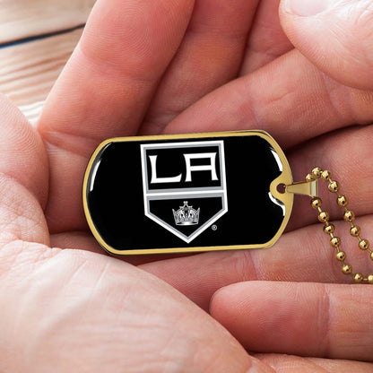 Hockey Dog Tag Necklace - HKD033 - Los Angeles Kings - Military Ball Chain
