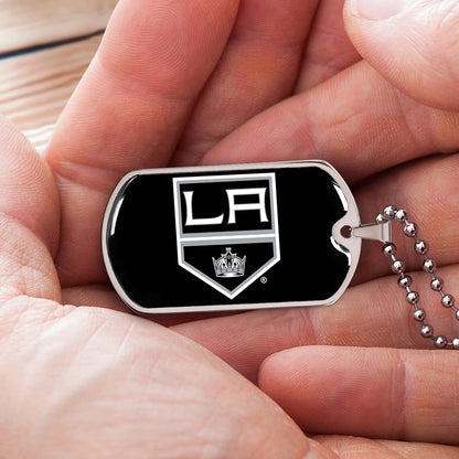 Hockey Dog Tag Necklace - HKD033 - Los Angeles Kings - Military Ball Chain