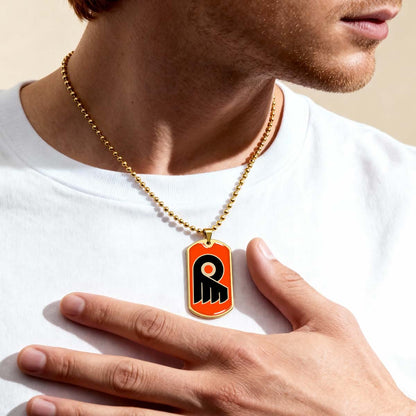 Hockey Dog Tag Necklace - HKD034 - Philadelphia Flyers - Military Ball Chain