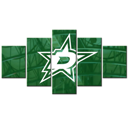 Ice Hockey Team - 5 Pieces Wall Art - IH5001 - Dallas Stars - Ice Hockey Team Poster - Ice Hockey Team Canvas