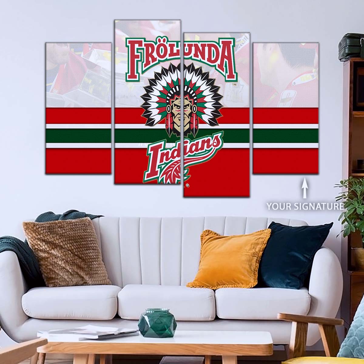 Hockey Canvas Wall Art - IH5029 - Frolunda Indians - FHC Golden