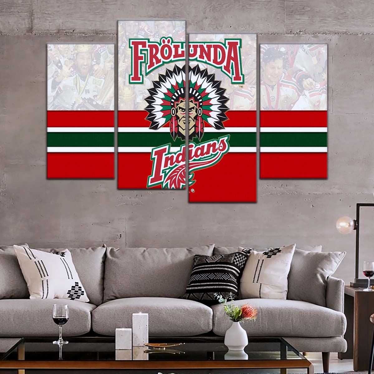Hockey Canvas Wall Art - IH5031 - Frolunda Indians - FHC Golden