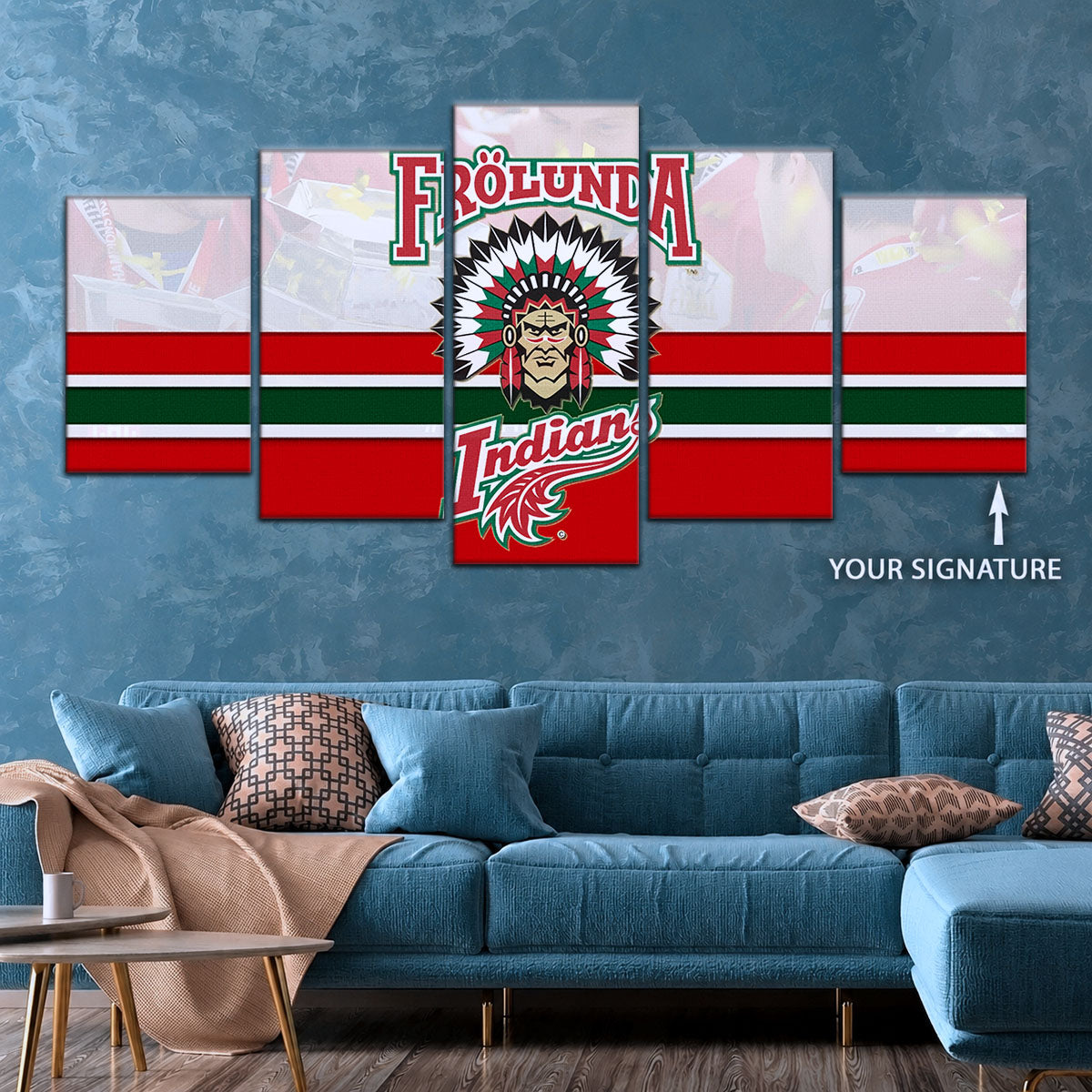 Hockey Canvas Wall Art - IH5029 - Frolunda Indians - FHC Golden