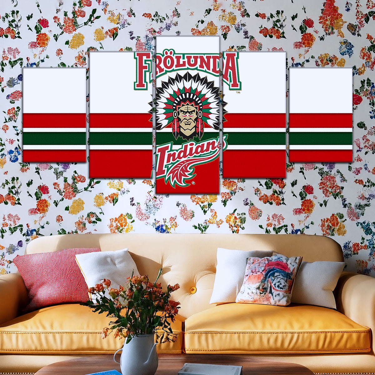 Hockey Canvas Wall Art - IH5030 - Frolunda Indians - FHC Golden