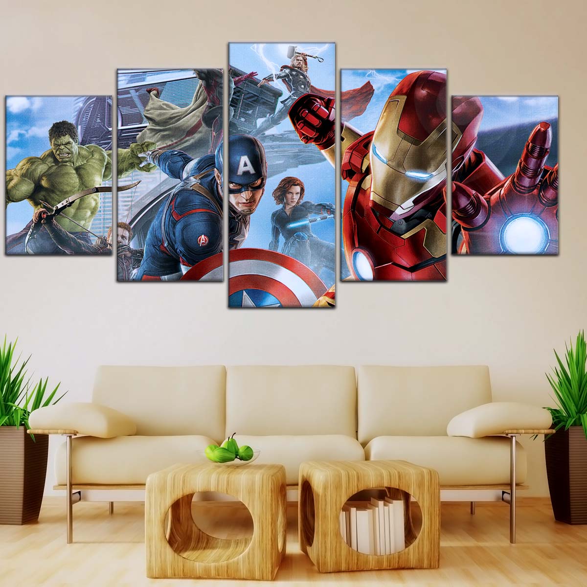 Marvel Wall Art - MCU5001 - Ultimate Avengers - Hulk - Clint Barton - Captain America - Vision - Thor - Black Widow - Iron Man - Marvel Cinematic Universe Poster - Marvel Cinematic Universe Canvas