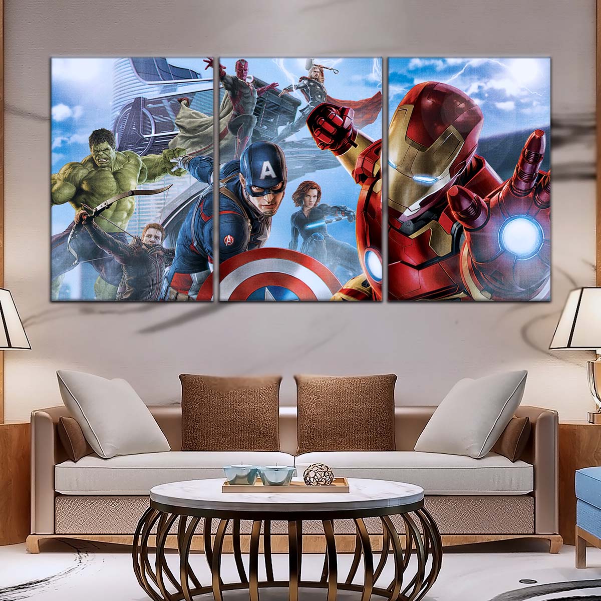 Marvel Wall Art - MCU5001 - Ultimate Avengers - Hulk - Clint Barton - Captain America - Vision - Thor - Black Widow - Iron Man - Marvel Cinematic Universe Poster - Marvel Cinematic Universe Canvas