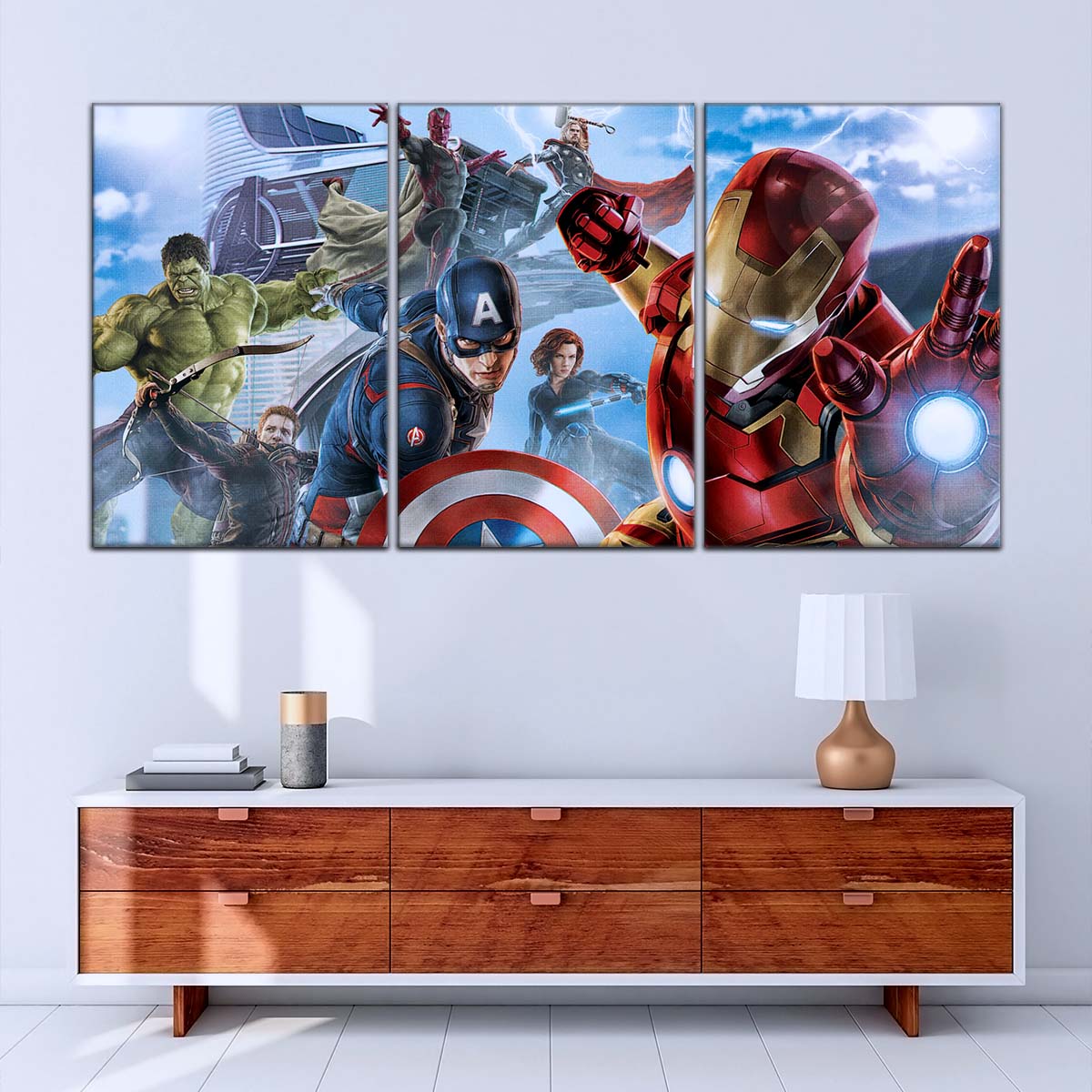 Marvel Wall Art - MCU5001 - Ultimate Avengers - Hulk - Clint Barton - Captain America - Vision - Thor - Black Widow - Iron Man - Marvel Cinematic Universe Poster - Marvel Cinematic Universe Canvas