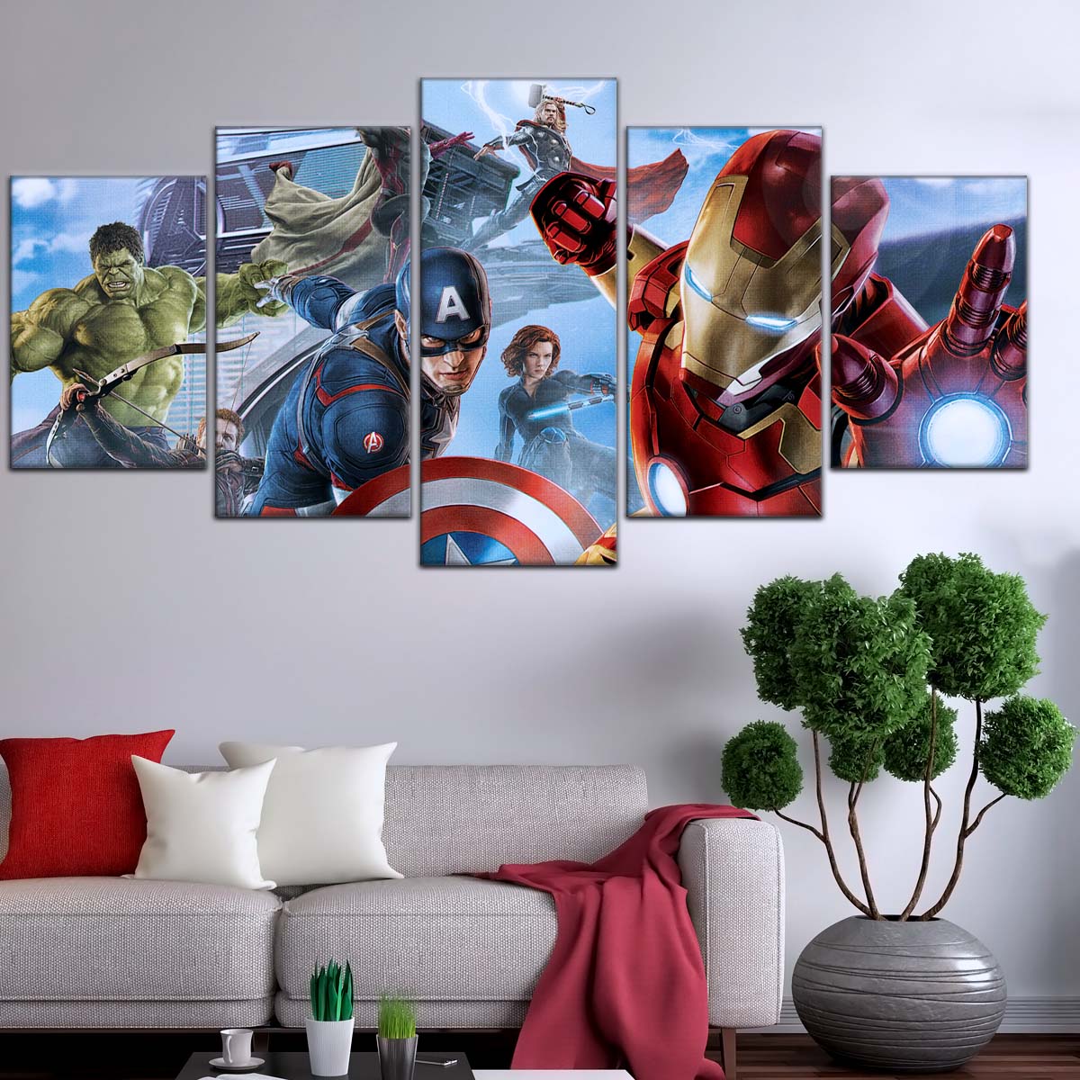 Marvel Wall Art - MCU5001 - Ultimate Avengers - Hulk - Clint Barton - Captain America - Vision - Thor - Black Widow - Iron Man - Marvel Cinematic Universe Poster - Marvel Cinematic Universe Canvas