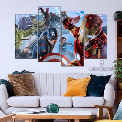 Marvel Wall Art - MCU5001 - Ultimate Avengers - Hulk - Clint Barton - Captain America - Vision - Thor - Black Widow - Iron Man - Marvel Cinematic Universe Poster - Marvel Cinematic Universe Canvas
