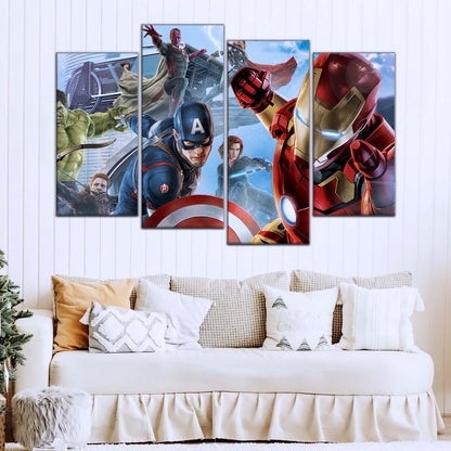 Marvel Wall Art - MCU5001 - Ultimate Avengers - Hulk - Clint Barton - Captain America - Vision - Thor - Black Widow - Iron Man - Marvel Cinematic Universe Poster - Marvel Cinematic Universe Canvas