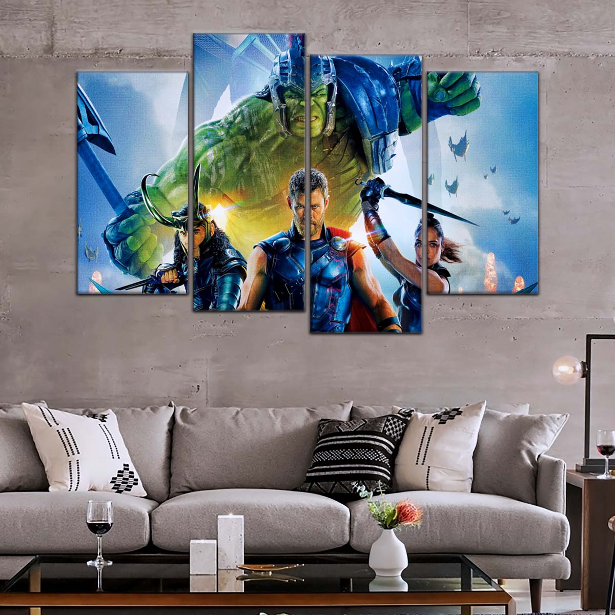 Marvel Wall Art - MCU5008 - Thor - Hulk - Loki - Odin - Ragnarok - Marvel Cinematic Universe Poster - Marvel Cinematic Universe Canvas