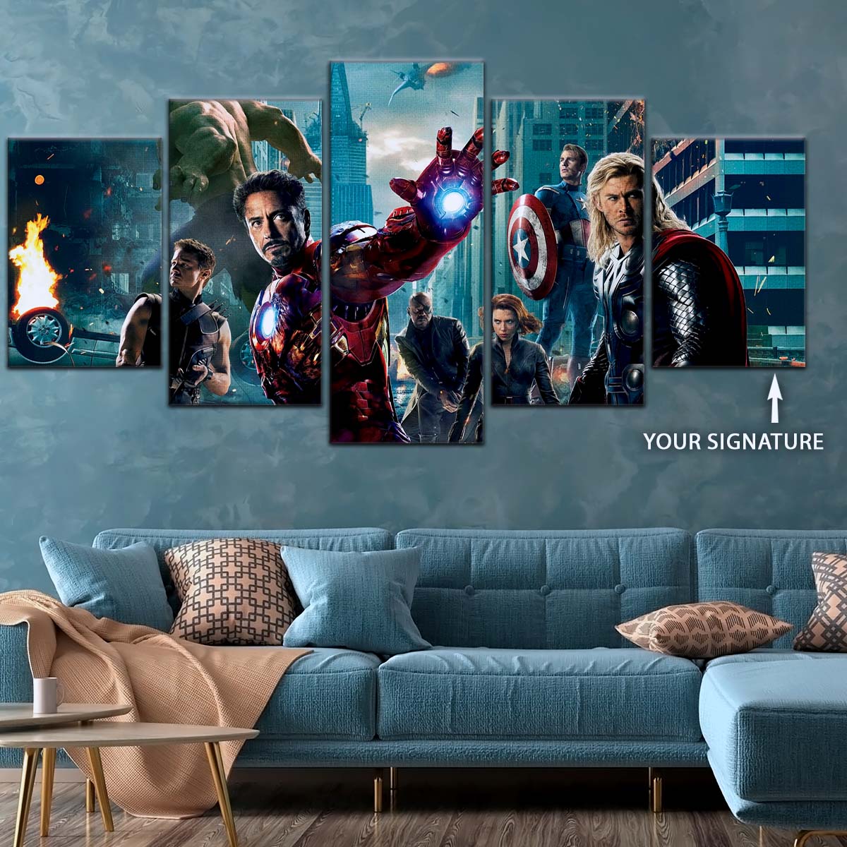 Marvel Wall Art - MCU5009 - The Avengers - Clint Barton - Hulk - Iron Man - Nick Fury - Black Widow - Captain America - Thor - Marvel Cinematic Universe Poster - Marvel Cinematic Universe Canvas