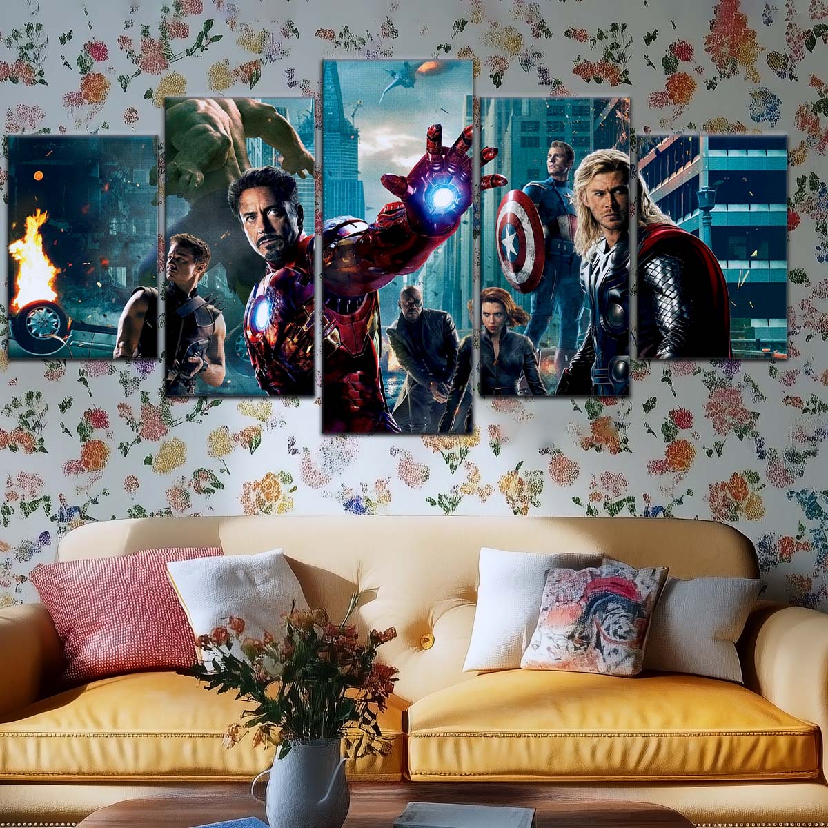 Marvel Wall Art - MCU5009 - The Avengers - Clint Barton - Hulk - Iron Man - Nick Fury - Black Widow - Captain America - Thor - Marvel Cinematic Universe Poster - Marvel Cinematic Universe Canvas