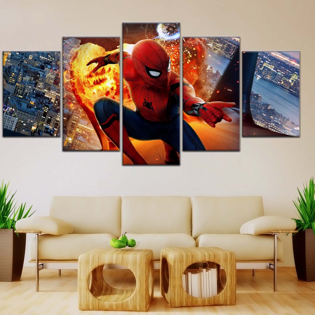 Marvel Wall Art - MCU5015 - Spider-Man  - Iron Man - Homecoming Battle - Marvel Cinematic Universe Poster - Marvel Cinematic Universe Canvas