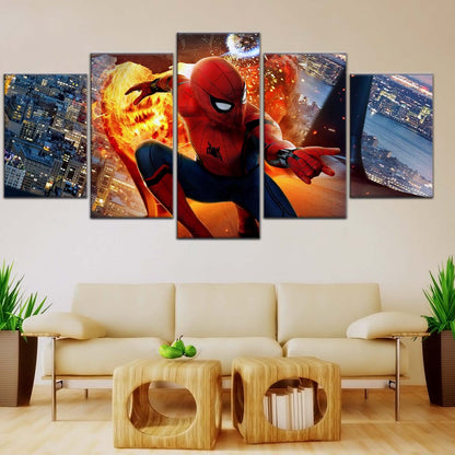 Marvel Wall Art - MCU5015 - Spider-Man  - Iron Man - Homecoming Battle - Marvel Cinematic Universe Poster - Marvel Cinematic Universe Canvas