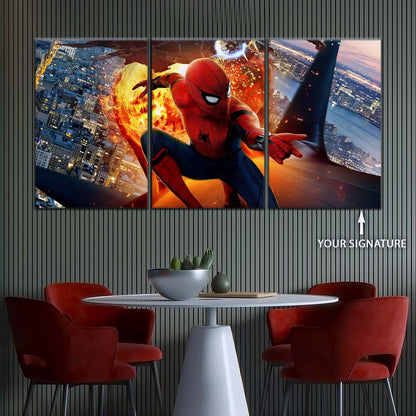 Marvel Wall Art - MCU5015 - Spider-Man  - Iron Man - Homecoming Battle - Marvel Cinematic Universe Poster - Marvel Cinematic Universe Canvas