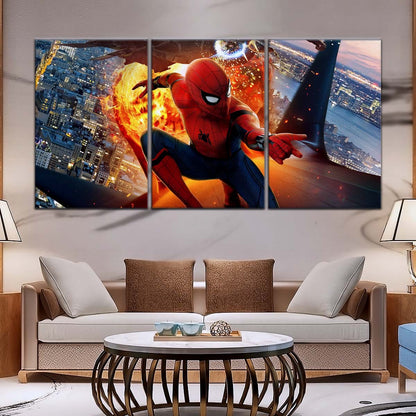 Marvel Wall Art - MCU5015 - Spider-Man  - Iron Man - Homecoming Battle - Marvel Cinematic Universe Poster - Marvel Cinematic Universe Canvas