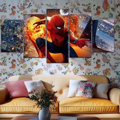 Marvel Wall Art - MCU5015 - Spider-Man  - Iron Man - Homecoming Battle - Marvel Cinematic Universe Poster - Marvel Cinematic Universe Canvas
