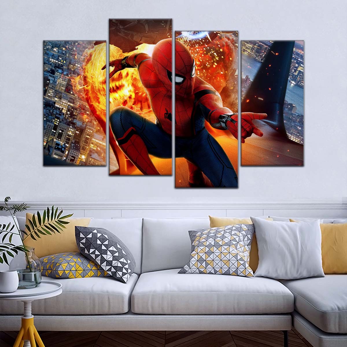 Marvel Wall Art - MCU5015 - Spider-Man  - Iron Man - Homecoming Battle - Marvel Cinematic Universe Poster - Marvel Cinematic Universe Canvas