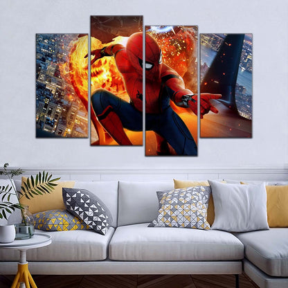 Marvel Wall Art - MCU5015 - Spider-Man  - Iron Man - Homecoming Battle - Marvel Cinematic Universe Poster - Marvel Cinematic Universe Canvas