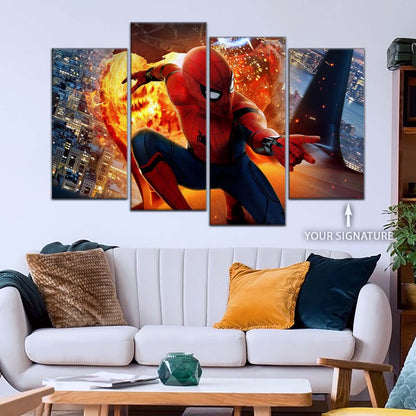 Marvel Wall Art - MCU5015 - Spider-Man  - Iron Man - Homecoming Battle - Marvel Cinematic Universe Poster - Marvel Cinematic Universe Canvas