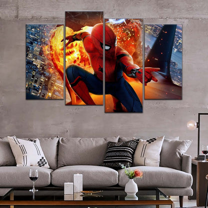 Marvel Wall Art - MCU5015 - Spider-Man  - Iron Man - Homecoming Battle - Marvel Cinematic Universe Poster - Marvel Cinematic Universe Canvas