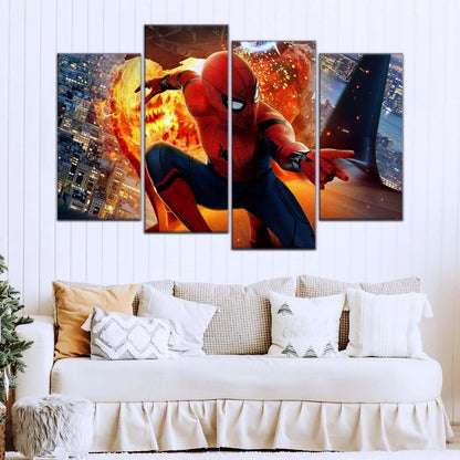 Marvel Wall Art - MCU5015 - Spider-Man  - Iron Man - Homecoming Battle - Marvel Cinematic Universe Poster - Marvel Cinematic Universe Canvas