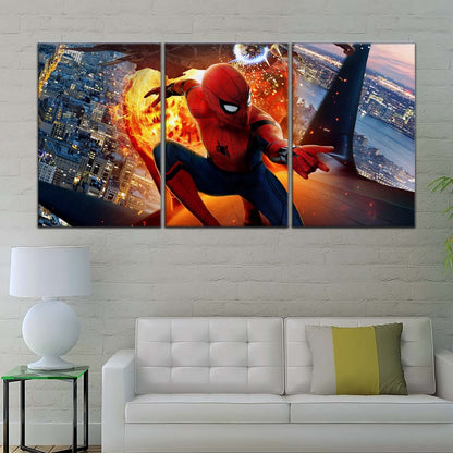 Marvel Wall Art - MCU5015 - Spider-Man  - Iron Man - Homecoming Battle - Marvel Cinematic Universe Poster - Marvel Cinematic Universe Canvas