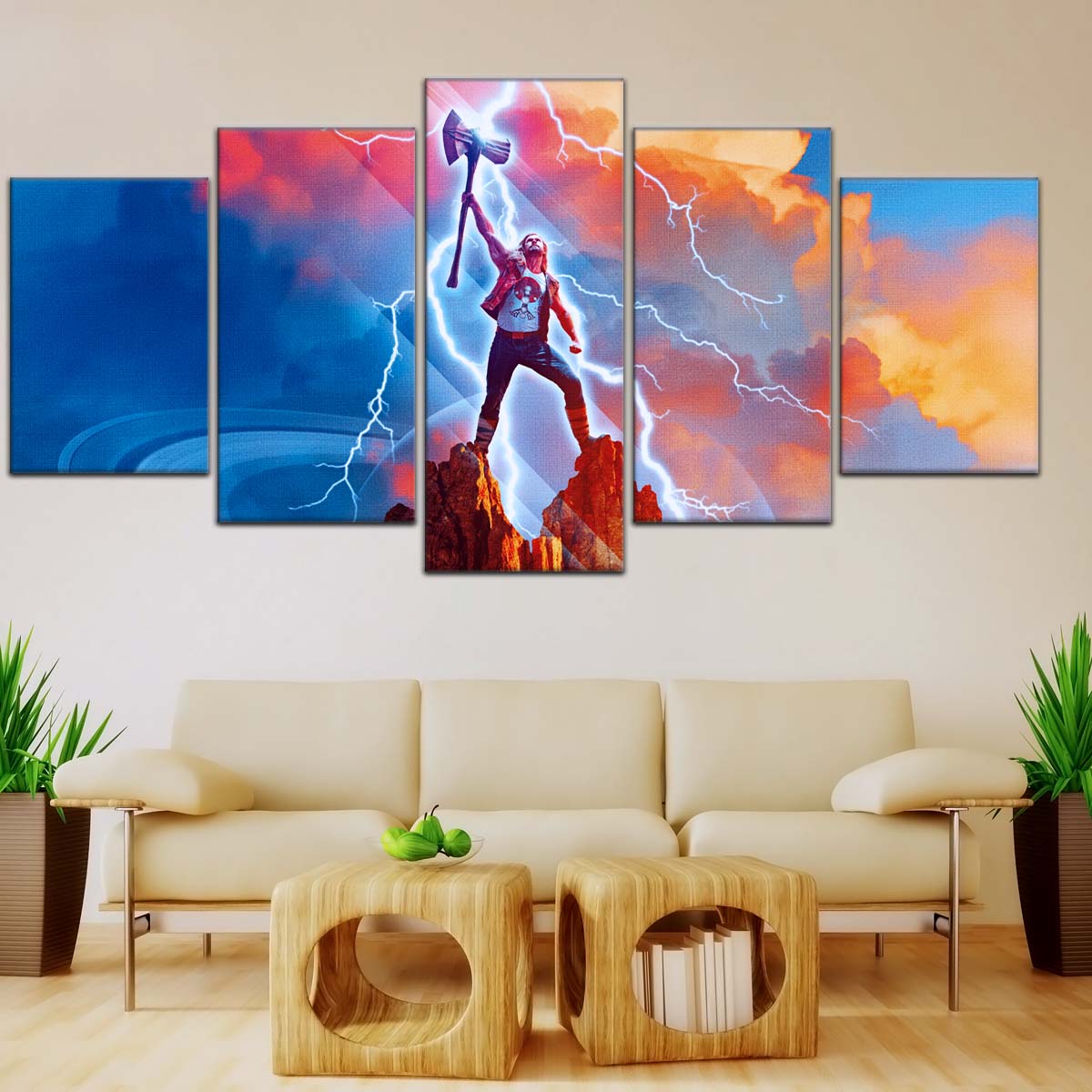 Marvel Wall Art - MCU5017 - Thor - Love and Thunder - Mjolnir's Triumph - Marvel Cinematic Universe Poster - Marvel Cinematic Universe Canvas