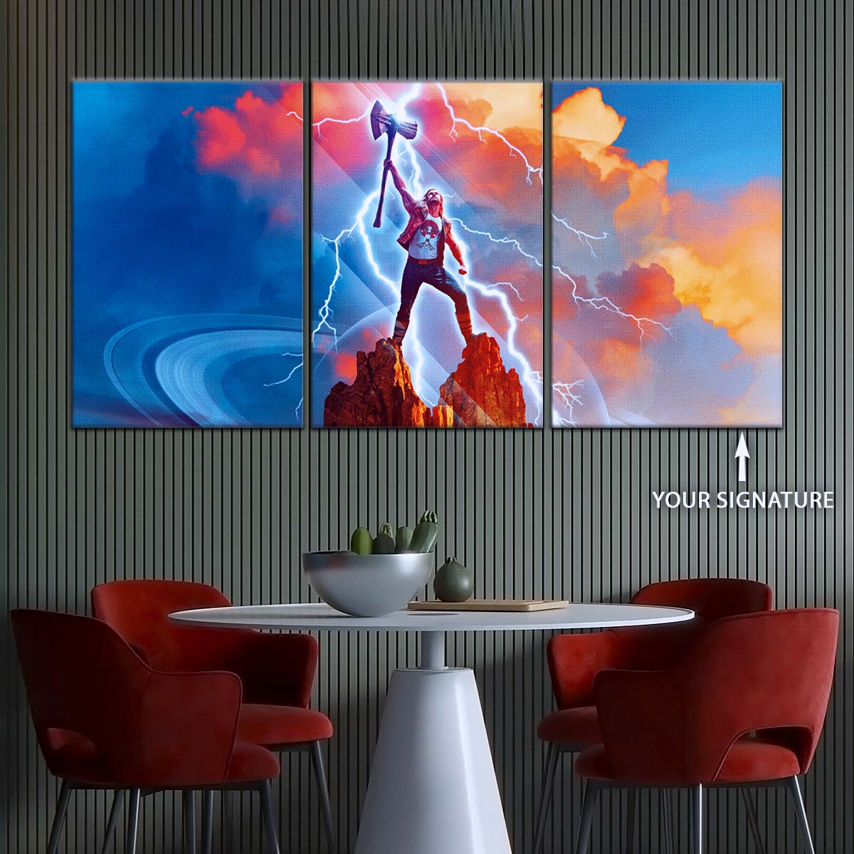 Marvel Wall Art - MCU5017 - Thor - Love and Thunder - Mjolnir's Triumph - Marvel Cinematic Universe Poster - Marvel Cinematic Universe Canvas