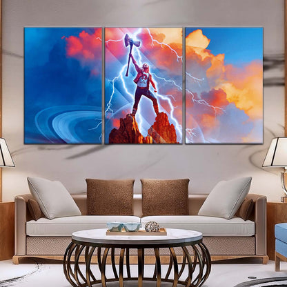 Marvel Wall Art - MCU5017 - Thor - Love and Thunder - Mjolnir's Triumph - Marvel Cinematic Universe Poster - Marvel Cinematic Universe Canvas