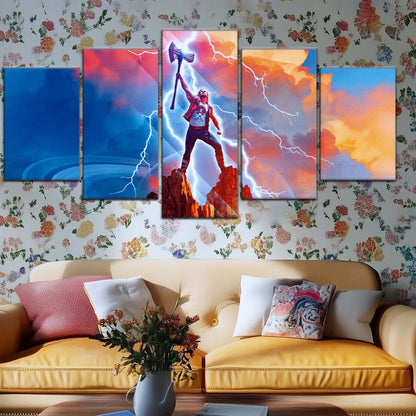 Marvel Wall Art - MCU5017 - Thor - Love and Thunder - Mjolnir's Triumph - Marvel Cinematic Universe Poster - Marvel Cinematic Universe Canvas