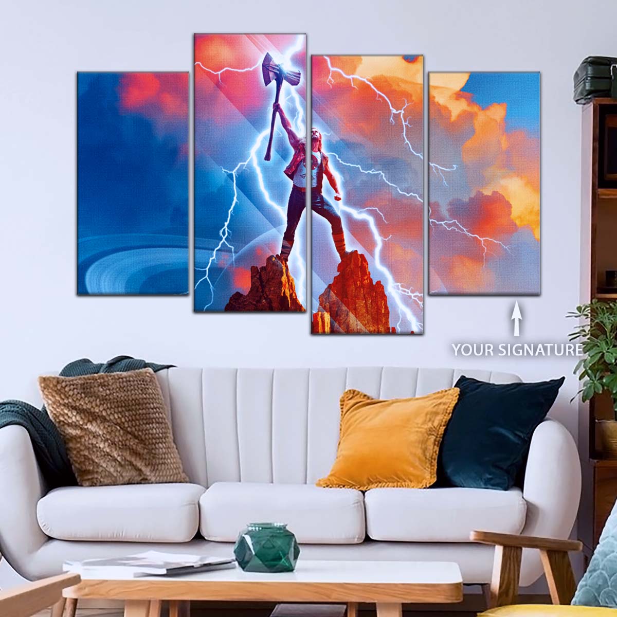 Marvel Wall Art - MCU5017 - Thor - Love and Thunder - Mjolnir's Triumph - Marvel Cinematic Universe Poster - Marvel Cinematic Universe Canvas