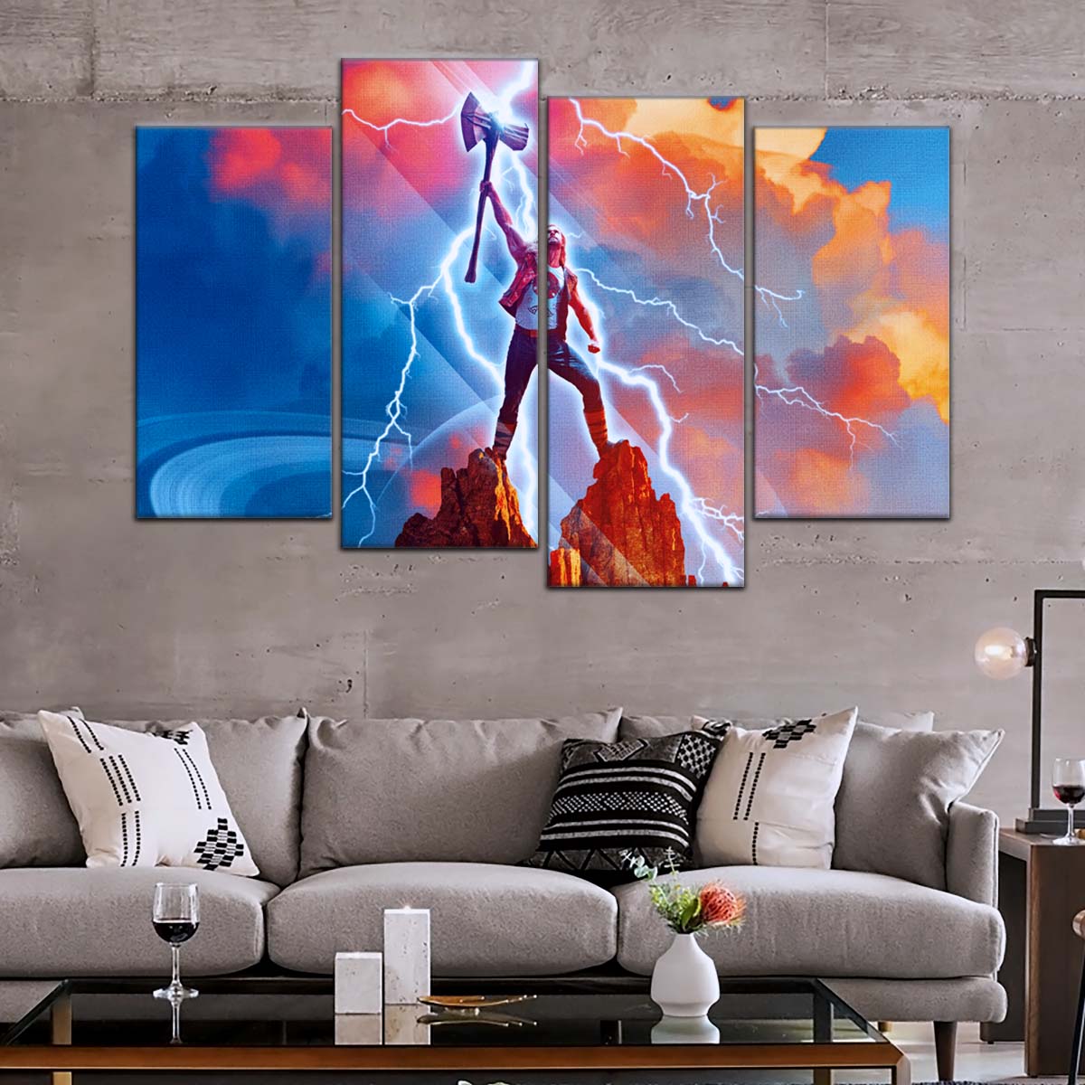 Marvel Wall Art - MCU5017 - Thor - Love and Thunder - Mjolnir's Triumph - Marvel Cinematic Universe Poster - Marvel Cinematic Universe Canvas