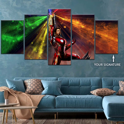 Marvel Wall Art - MCU5020 - Iron Man Wielding Infinity Gauntlet - Marvel Cinematic Universe Poster - Marvel Cinematic Universe Canvas
