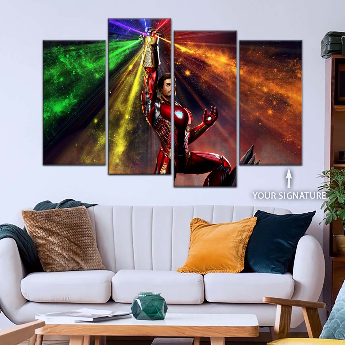 Marvel Wall Art - MCU5020 - Iron Man Wielding Infinity Gauntlet - Marvel Cinematic Universe Poster - Marvel Cinematic Universe Canvas