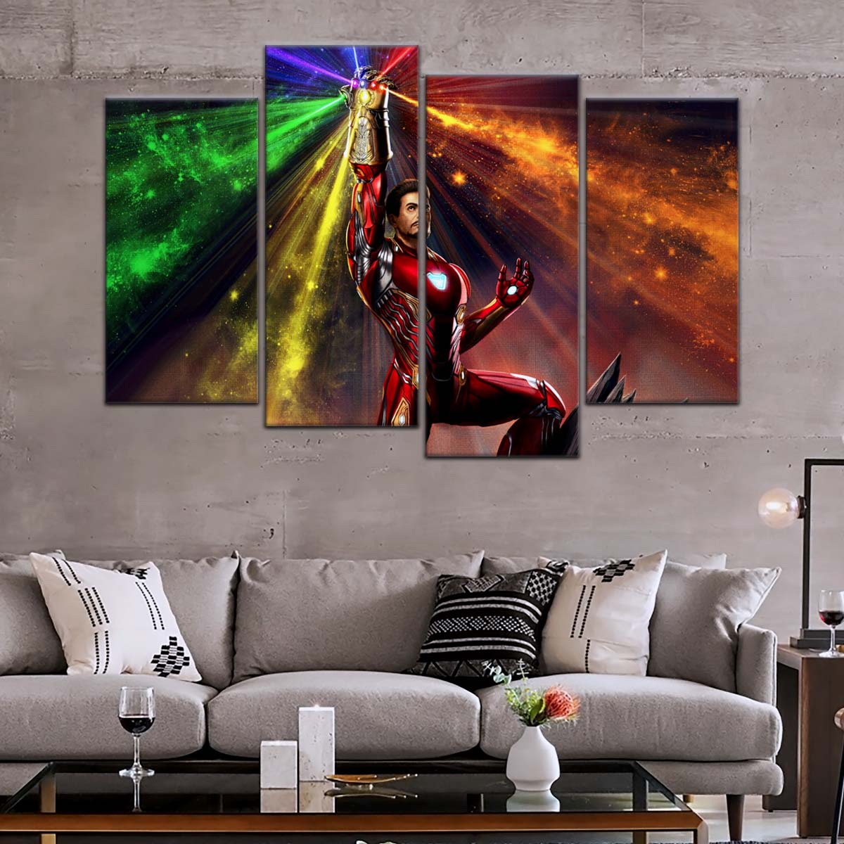 Marvel Wall Art - MCU5020 - Iron Man Wielding Infinity Gauntlet - Marvel Cinematic Universe Poster - Marvel Cinematic Universe Canvas