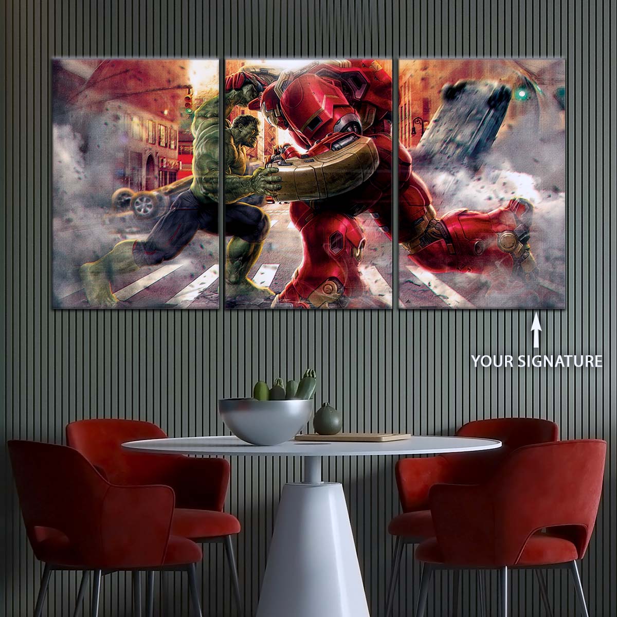 Marvel Wall Art - MCU5031 - Hulk vs Hulkbuster - Avengers Age of Ultron - Marvel Cinematic Universe Poster - Marvel Cinematic Universe Canvas