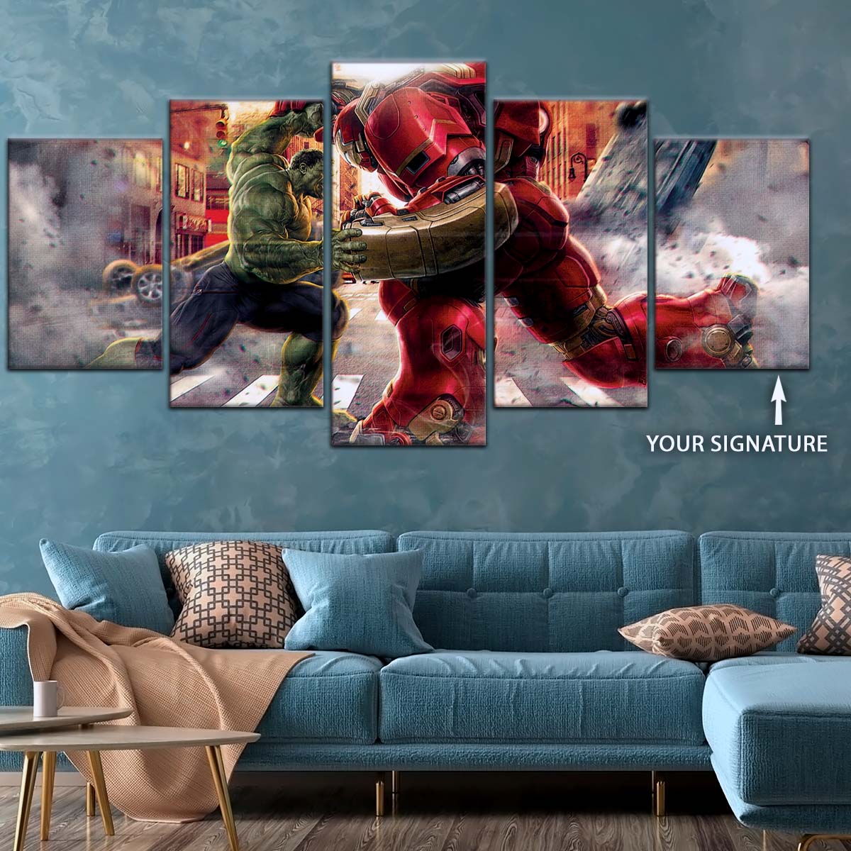 Marvel Wall Art - MCU5031 - Hulk vs Hulkbuster - Avengers Age of Ultron - Marvel Cinematic Universe Poster - Marvel Cinematic Universe Canvas