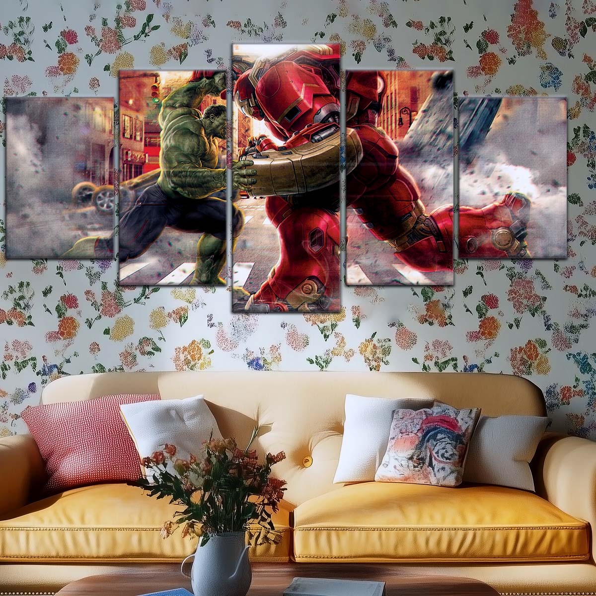 Marvel Wall Art - MCU5031 - Hulk vs Hulkbuster - Avengers Age of Ultron - Marvel Cinematic Universe Poster - Marvel Cinematic Universe Canvas