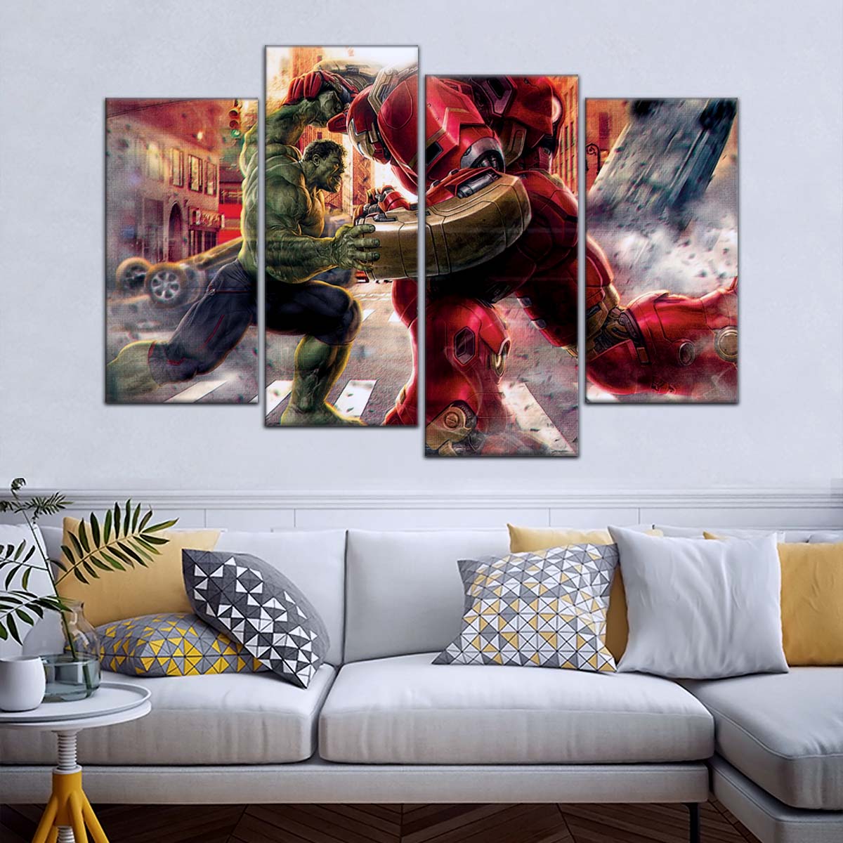 Marvel Wall Art - MCU5031 - Hulk vs Hulkbuster - Avengers Age of Ultron - Marvel Cinematic Universe Poster - Marvel Cinematic Universe Canvas