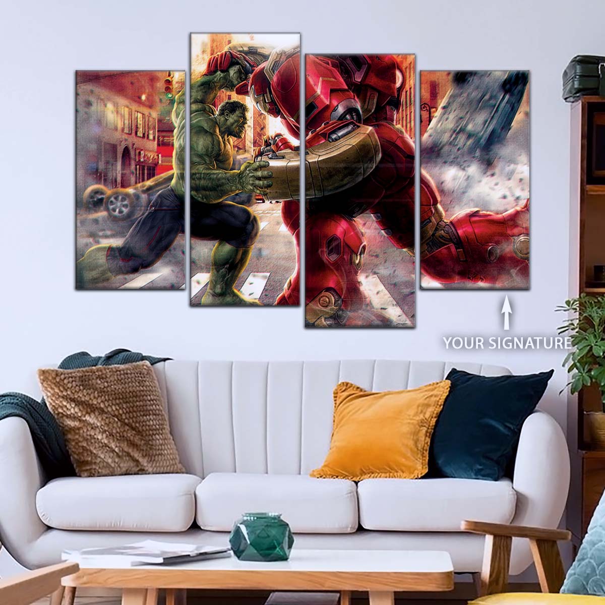 Marvel Wall Art - MCU5031 - Hulk vs Hulkbuster - Avengers Age of Ultron - Marvel Cinematic Universe Poster - Marvel Cinematic Universe Canvas