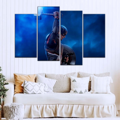 Marvel Wall Art - MCU5034 - Captain America - Steve Rogers Chris Evans - Mjölnir - Avengers EndGame - Marvel Cinematic Universe Poster - Marvel Cinematic Universe Canvas