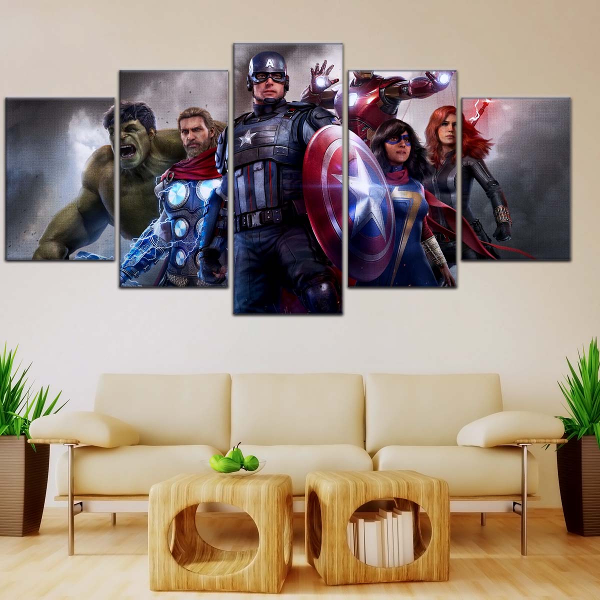 Marvel Wall Art - MCU5035 - Hulk - Thor - Captain America - Iron Man - Ms. Marvel - Marvel's Avengers - Marvel Cinematic Universe Poster - Marvel Cinematic Universe Canvas