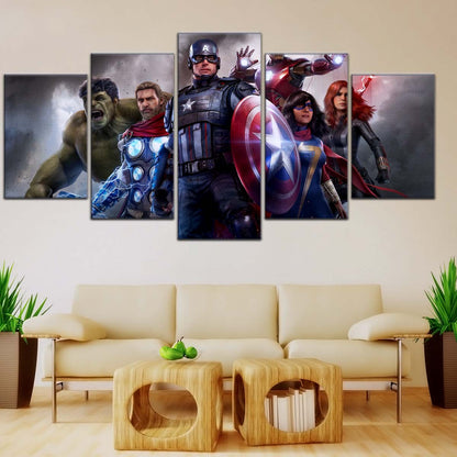 Marvel Wall Art - MCU5035 - Hulk - Thor - Captain America - Iron Man - Ms. Marvel - Marvel's Avengers - Marvel Cinematic Universe Poster - Marvel Cinematic Universe Canvas