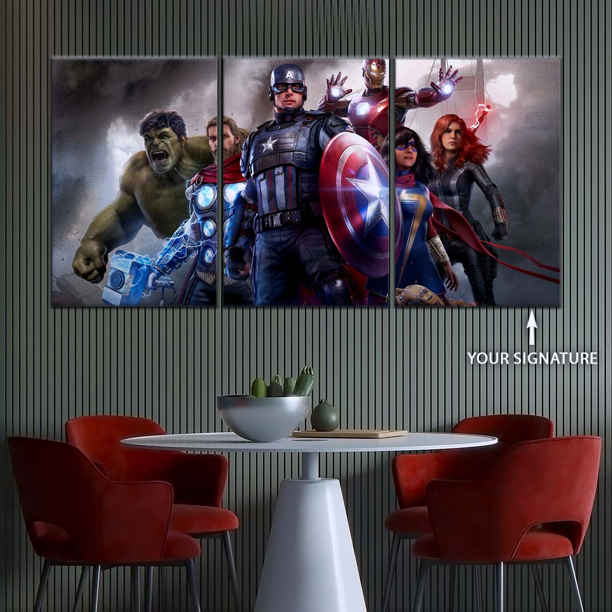 Marvel Wall Art - MCU5035 - Hulk - Thor - Captain America - Iron Man - Ms. Marvel - Marvel's Avengers - Marvel Cinematic Universe Poster - Marvel Cinematic Universe Canvas
