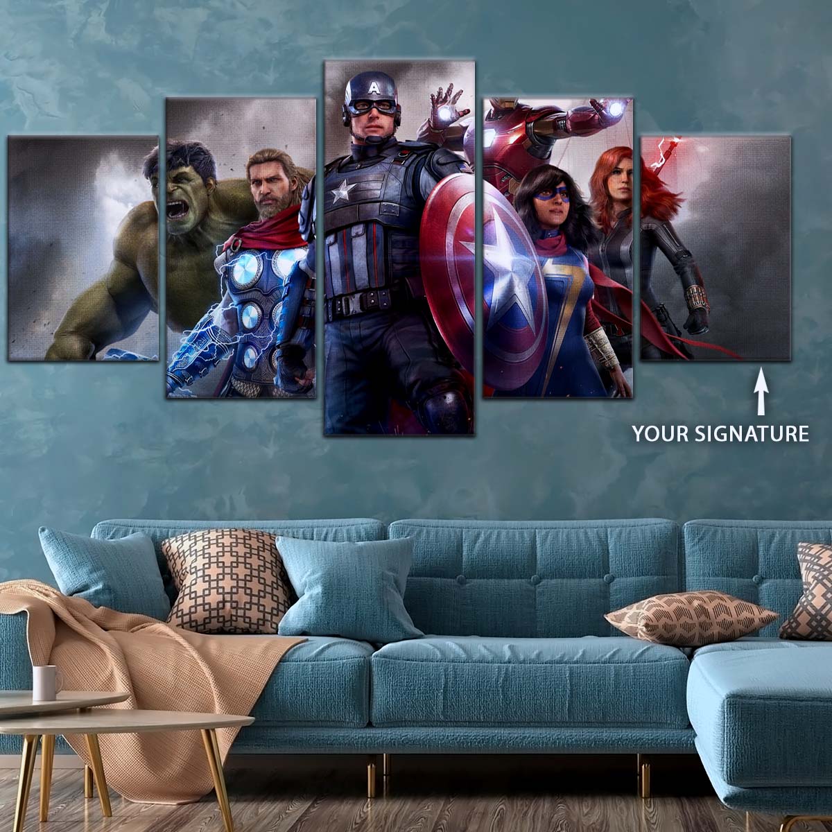 Marvel Wall Art - MCU5035 - Hulk - Thor - Captain America - Iron Man - Ms. Marvel - Marvel's Avengers - Marvel Cinematic Universe Poster - Marvel Cinematic Universe Canvas
