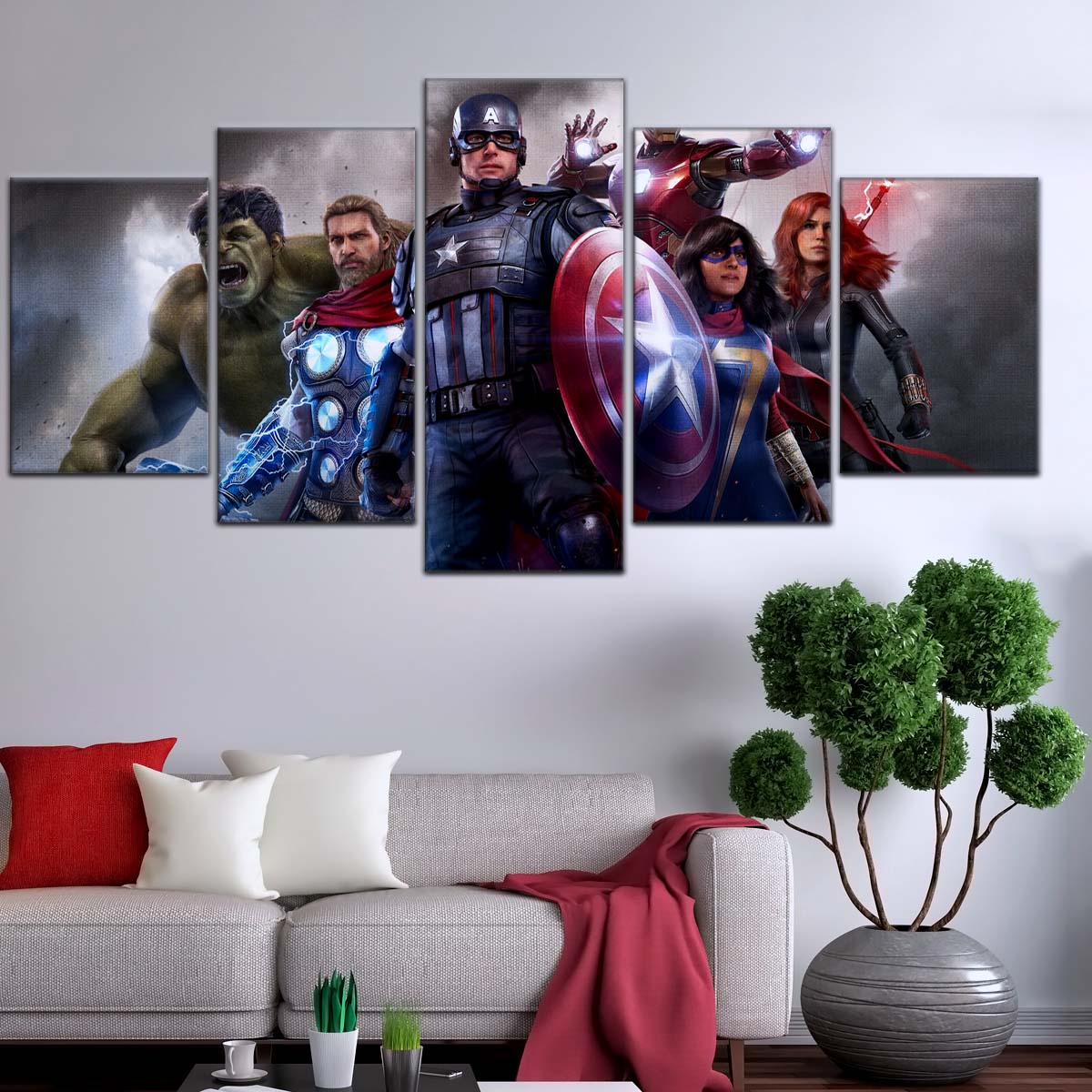 Marvel Wall Art - MCU5035 - Hulk - Thor - Captain America - Iron Man - Ms. Marvel - Marvel's Avengers - Marvel Cinematic Universe Poster - Marvel Cinematic Universe Canvas