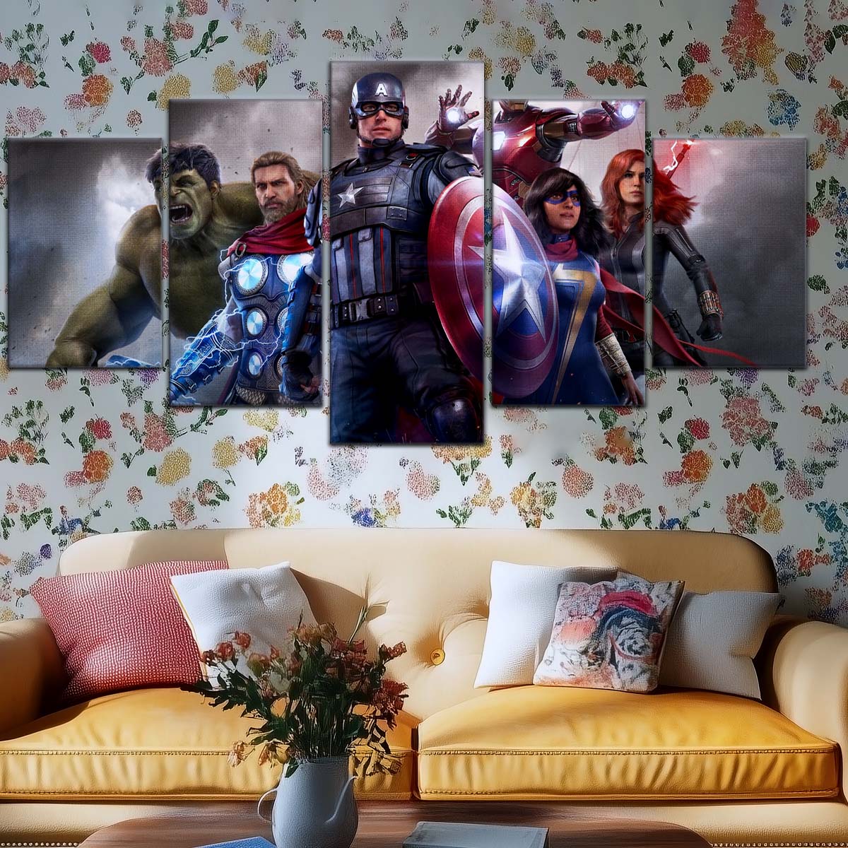 Marvel Wall Art - MCU5035 - Hulk - Thor - Captain America - Iron Man - Ms. Marvel - Marvel's Avengers - Marvel Cinematic Universe Poster - Marvel Cinematic Universe Canvas